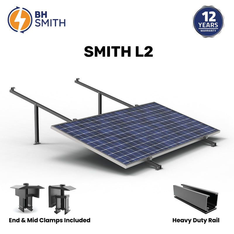 BHS Aluminium Smith L2 Solar Structure with clamps For two Solar Panel